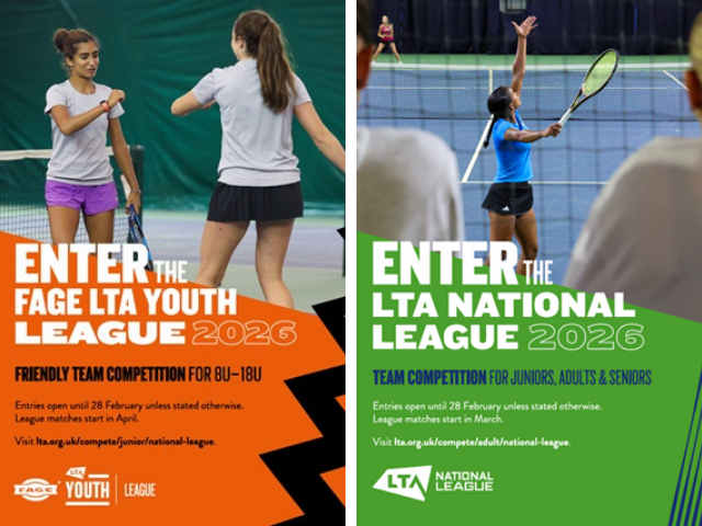 lta junior and national league website page
